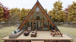 A-frame cabin house Airbnb - Container House Design