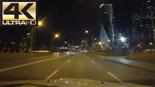 [4K] Driving at Night. Moscow, Russia