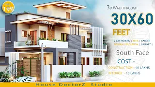 30x60 South facing House Plan | 4 BHK | 1800 Square Feet | 30*60 3D House Design | HouseDoctorZ