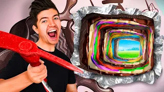 Escaping 100 Layers of CANDY vs CHOCOLATE!