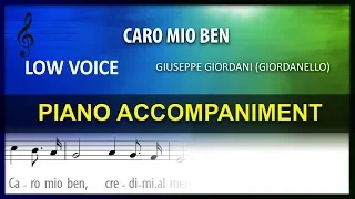 Caro mio ben Karaoke Giuseppe Giordani Low Voice