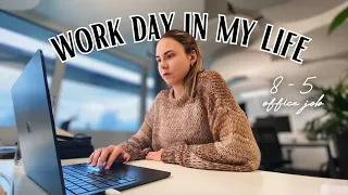 WORK DAY IN MY LIFE 👩🏻‍💻 8-5 office job in marketing | work day routine | what I eat in a day