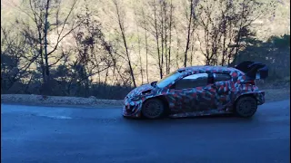 test monté Carlo 2022 Sébastien ogier Benjamin veillas Toyota WRC hybride 2022