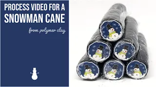 Make a Snowman Cane from Polymer Clay Process Video