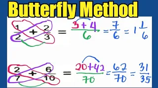 Addition of FRACTIONS using Butterfly Method