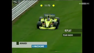 Giancarlo Minardi screams to Mazzacane at Indy 2000