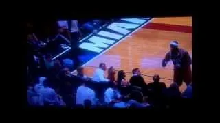 Lebron James Having Fun With Fan-Clippers VS Heat-2-8-13