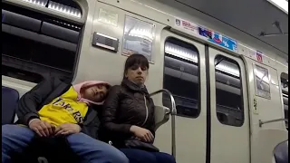 Sleeping on Strangers in the Subway Prank