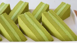 Extremely soft and moist sandwich recipe! Very delicious and easy! Green tea (Matcha) cake