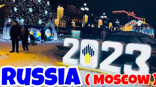 [4K] HAPPY NEW YEAR  MOSCOW 2023, Most Popular Place in Moscow, walking in the capital of Russia