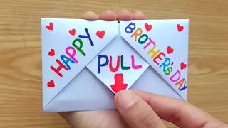 DIY - SURPRISE MESSAGE CARD FOR BROTHER'S DAY | Pull Tab Origami Envelope Card | Brother's Day Card