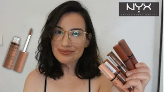 TESTING NYX BUTTER GLOSSES| THE ONLY BROWN/NEUTRAL LIP GLOSSES YOU NEED! + LIP SWATCHES OF THEM ALL!