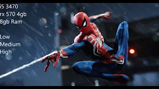 Spiderman Remastered Gameplay RX 570 4Gb I5 3470 8Gb Ram 1080p