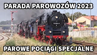 PARADA PAROWOZÓW 2023. Widowisko i pociągi retro z parowozami