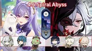 New Spiral Abyss 4.6 深渊  Floor 12 Cleared C3 Keqing | C0 Arlecchino - [Genshin Impact 原神]