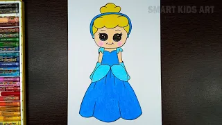 How To Draw Cinderella | Drawing Disney Princess | Cinderella Drawing | Smart Kids Art