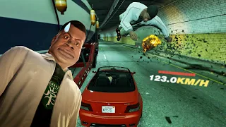 In traffic at a speed of 9999999, It's too bad for Franklin! - GTA5