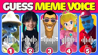 🔊 Guess Meme Voice 🎤 | Wednesday Dance, Skibidi Toilet, The Rock, MrBeast, Skibibidi Dom Dom Yes Yes