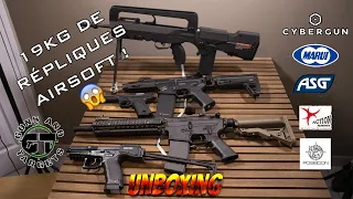 GROS UNBOXING AIRSOFT ! 19KG DE RÉPLIQUES (GUNS AND TARGETS) [FR]