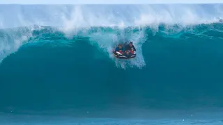 I CANT BELIEVE WE TRIED THIS AT PIPELINE! (BIG WAVE RAFTING)