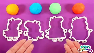 Create and Learn Peppa Pig Family Play doh Molds | Preschool Toddler Learning Video