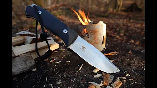 Odenwolf Wolfgangs Lupus das neue Bushcraft und Outdoor Messer Schneidtest ,  Feuer machen Giveaway