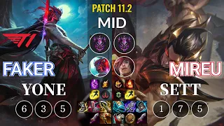 T1 Faker Yone vs Mireu Sett Mid - KR Patch 11.2