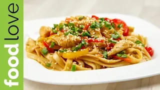 ЛАПША ВОК с курицей и овощами в соусе ТЕРИЯКИ в домашних условиях | Китайская еда | FoodLove