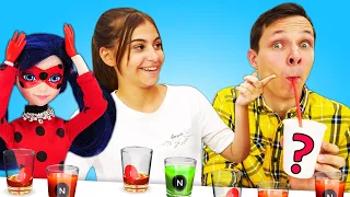 Видео приколы - Челлендж с напитками. Что выберут Вика и Федор?  - Смешные игры онлайн