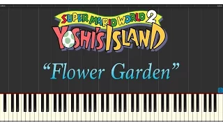 Super Mario World 2: Yoshi's Island - Flower Garden (Piano Tutorial Synthesia)