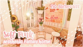 No Gamepass Soft Pink Aesthetic Family Home Speedbuild and Tour - iTapixca Builds