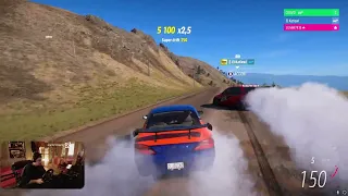 TOKYO DRIFT MOUNTAIN - fh5 - silvia s15 (mona lisa)vs mitsubishi lancer evo IX - steering wheel g920