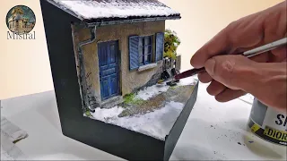 How to make the realistic snow effect / DIORAMA TUTORIAL / The cold winter 1/35 scale