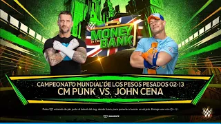 WWE 2K24 CM PUNK VS. JOHN CENA MONEY IN THE BANK POR EL CAMPEONATO MUNDIAL