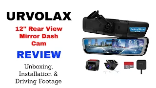 URVOLAX THE BEST 12" MIRROR FRONT AND REAR DASH CAM, VOICE CONTROL,  HOW TO INSTALL A  BACKUP CAMERA