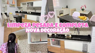 FAXINA PESADA E COMPLETA NA COZINHA| NOVA DECORAÇÃO💕#limpeza #casalimpa