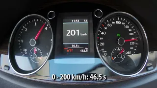 Volkswagen Passat B7 2.0 TDI (170hp) acceleration