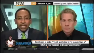 Espn First Take Kevin Durant Rips Media Im Only He