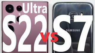 Samsung Galaxy S22 Ultra vs Samsung Galaxy S7 - SPEED TEST + multitasking - Which is faster!?