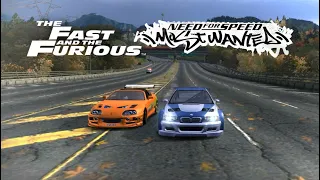 NFS MW Bmw M3 GTR and Brians Supra in Free Roam