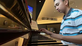 playing misty on a public piano in tokyo