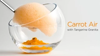 Carrot Air with Tangerine Granita - Molecular Gastronomy light foam