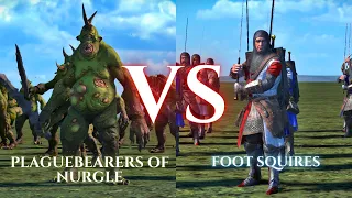 WARHAMMER III Total War : Plaguebearers of Nurgle VS Foot Squires