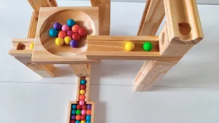 Satisfying Marble Run ASMR - Beautiful wooden construction