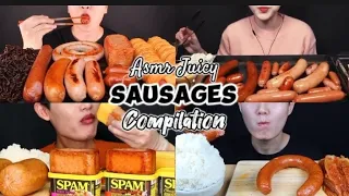 ASMR JUICY SAUSAGE MUKBANG COMPILATION 🔥 (NO TALKING) | EMII BITES |