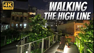 The High Line, New York City 🇺🇸 | Night Walk | [4K Ultra HD] #usa #walkingtour #skyscrapers