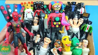 Lots of skibidi toilet upgrade speaker spider,circusman,monster camera man,tv women action figure 34