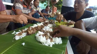 Makan Enak Daging B1 Pakek Daun Pisang