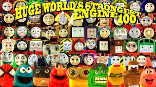 HUGE WORLD'S STRONGEST ENGINE ep 100 64 ENGINES! Thomas and Friends with Play Doh Surprise engines