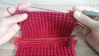 Super Easy Crochet Purse Bag With Zipper🔥🔥Half Double Crochet & Slip Stitch🔥🔥🔥